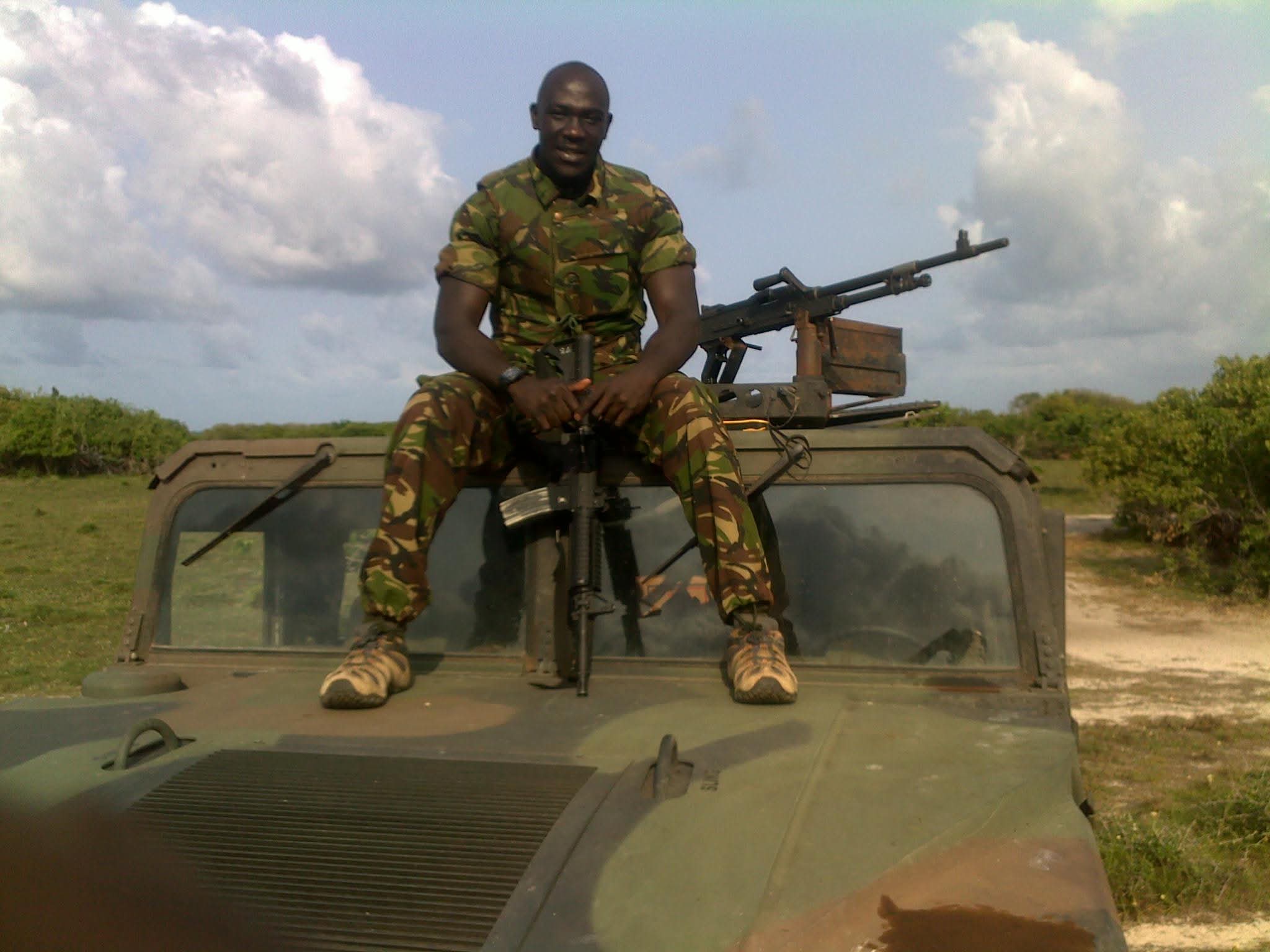 Byron Adera during military training and special forces operations in Kenya